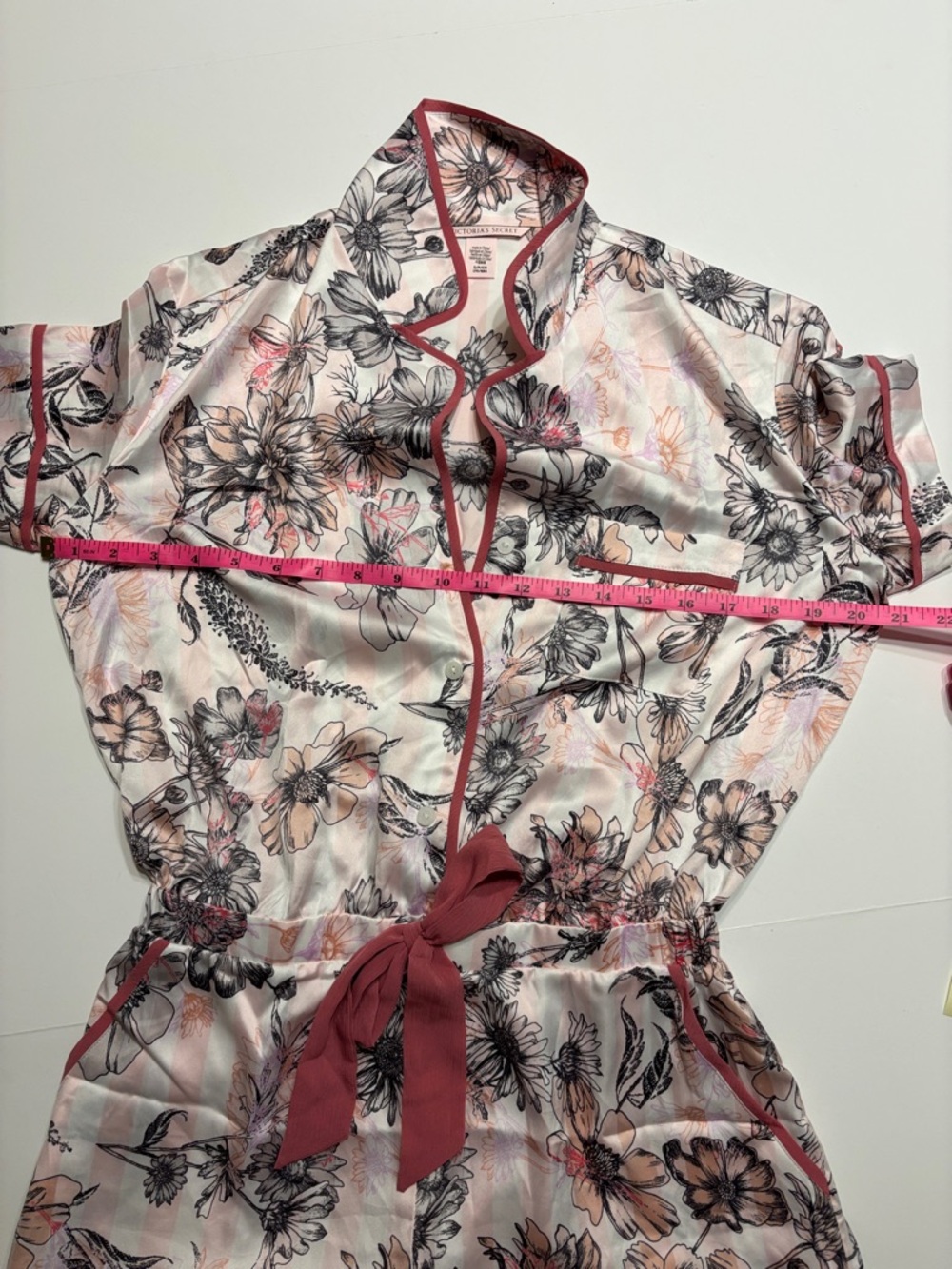 Victoria’s Secret Satin Waist Floral Tie Romper Pajamas - Picture 15 of 16